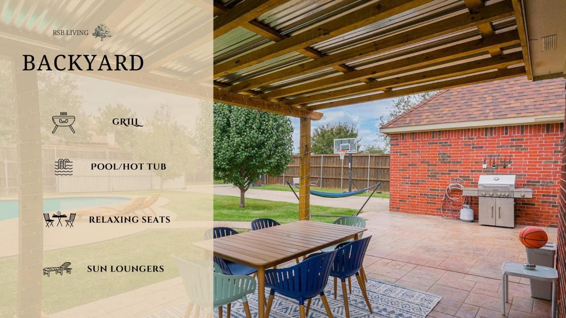 6Br 3,5Ba Home Pool, Hot Tub, Game Room -16 Guests Sachse Exterior photo